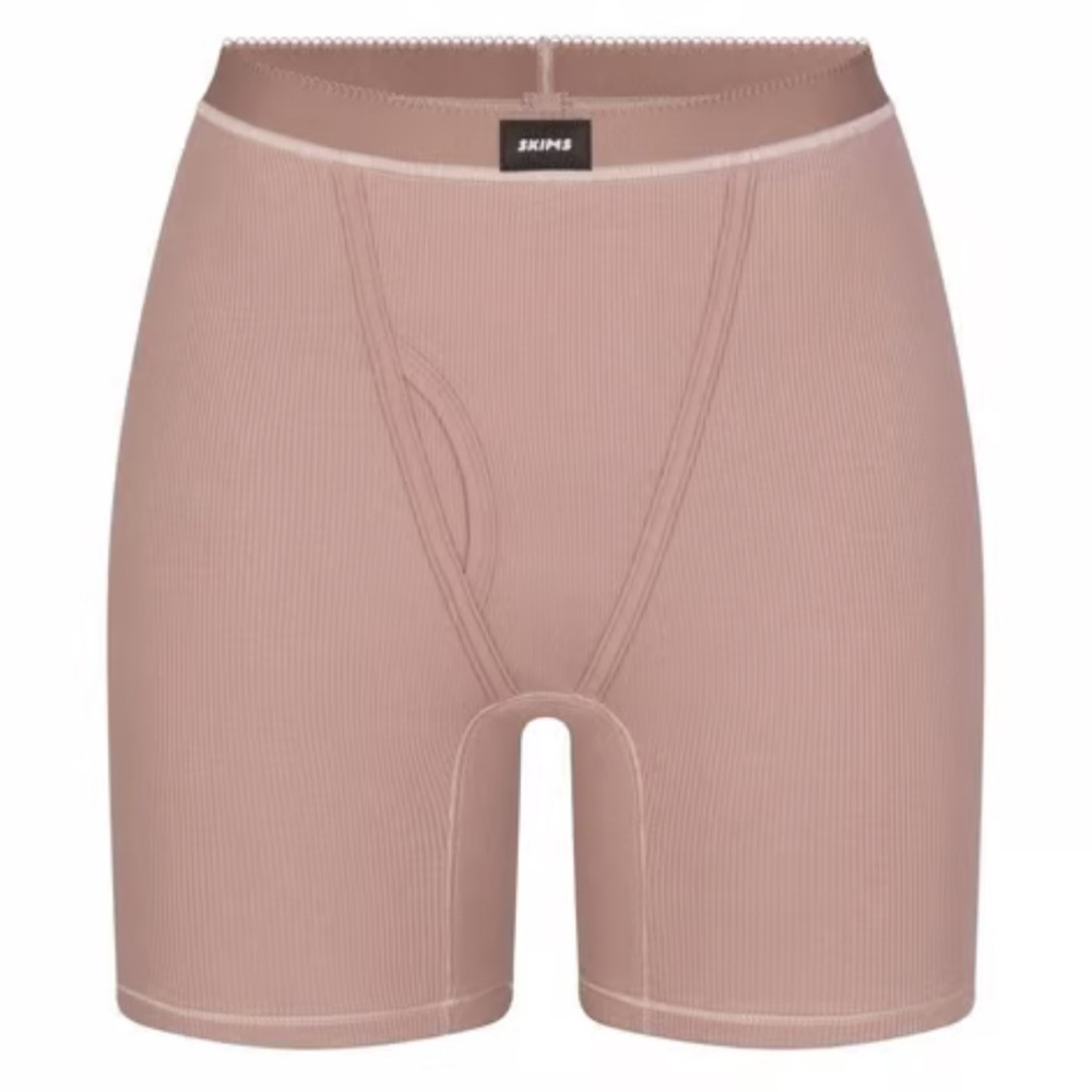 NWT Skims Cotton Ribbed Briefs Shorts in Umber